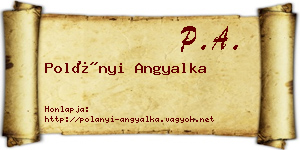 Polányi Angyalka névjegykártya